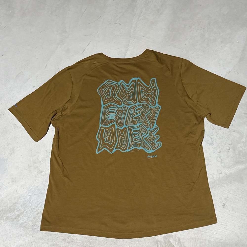 Janji Run Everywhere Men's Brown Short Sleeve T Shirt Athletic SZ XL Graphic